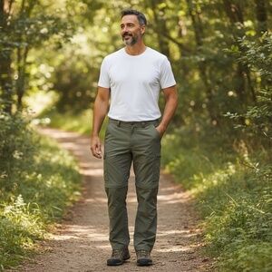 Columbia Convertible Green Cargo Pants Mens Size 40x32 Omni-Shade Hiking Trail